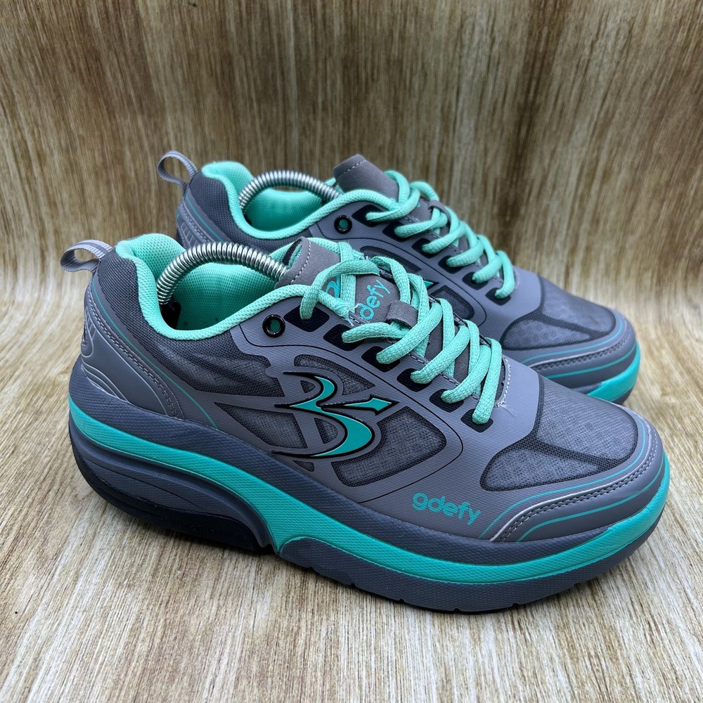 Gravity Defyer G-Defy Ion Women's Size 7.5 Grey Teal Walking Shoes TB9022FGU-M